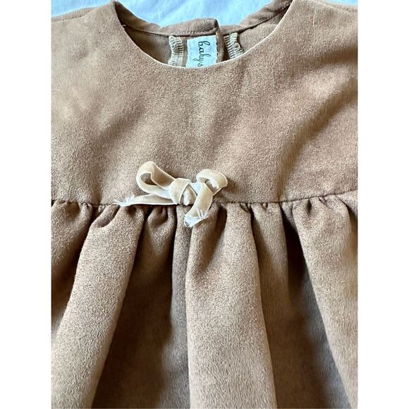 Toddler girl’s suede cloth Long-sleeve dress , 18m - Picture 4 of 5